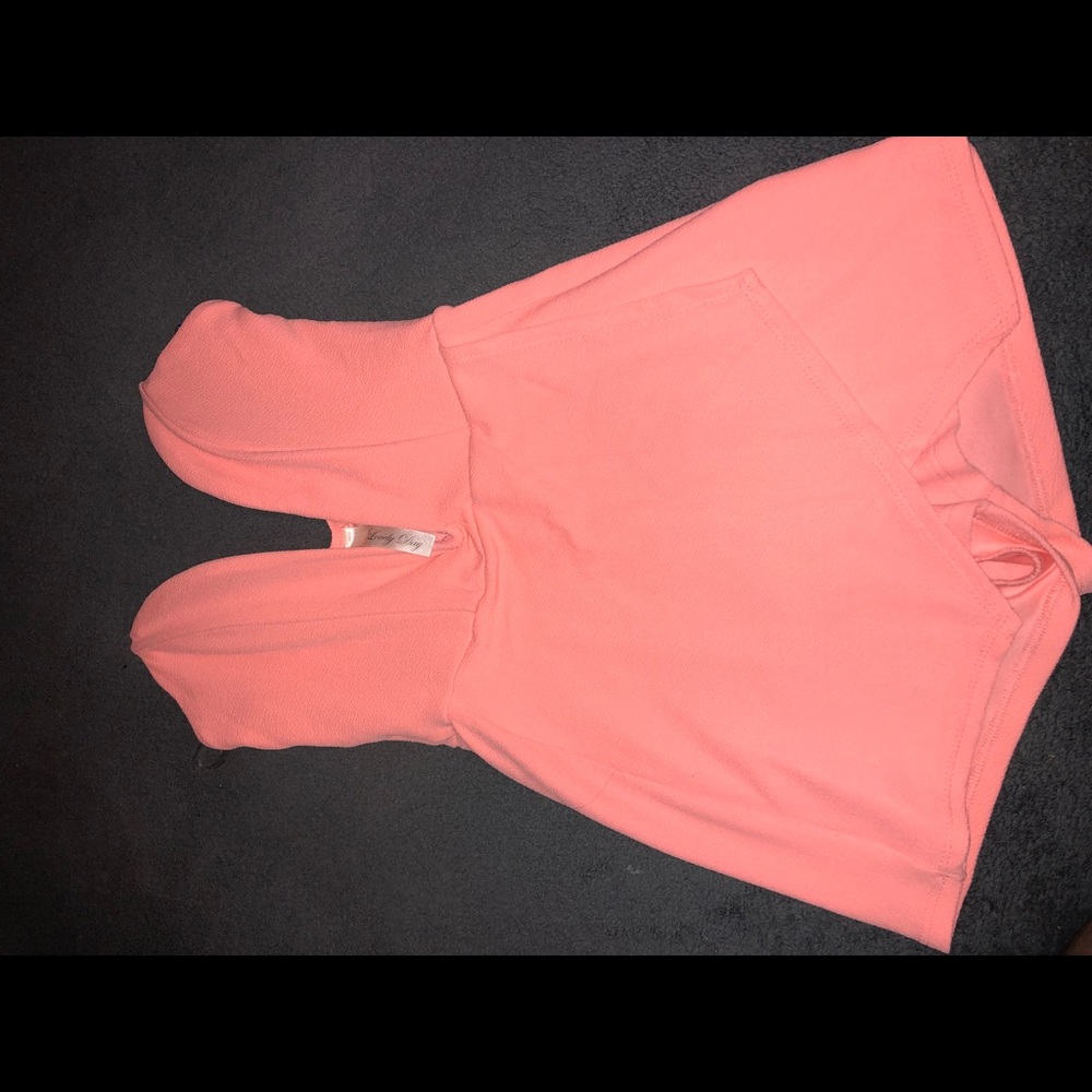 Pink Strapless Romper